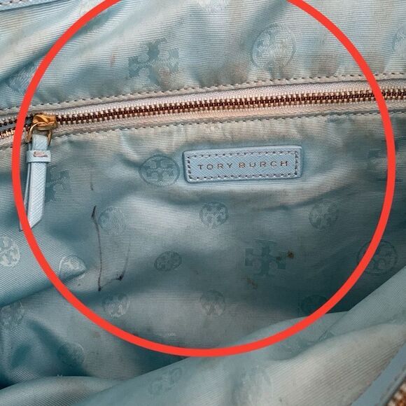 Tory Burch Robinson East West Tote - Morning Sky Blue Saffiano Leather - Large - Picture 9 of 9